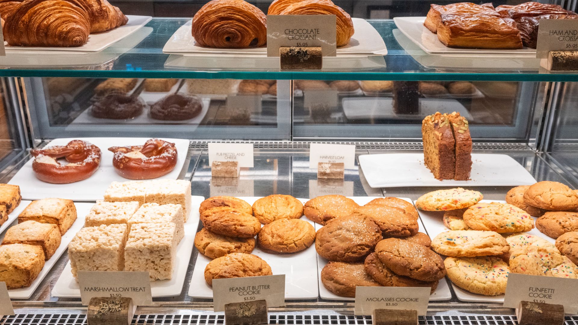 A Bakery Case With Various Pastries